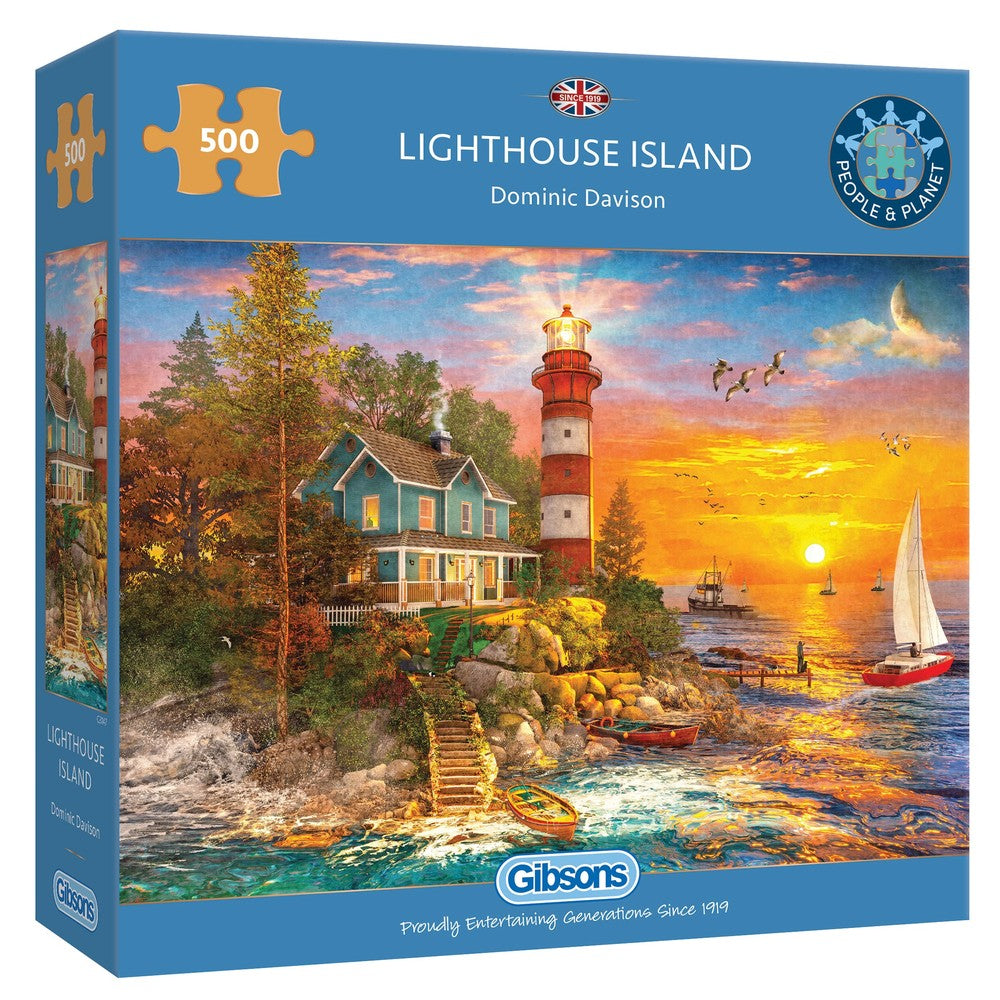 Gibsons - Lighthouse Island 500 Piece - Jigsaw Puzzle