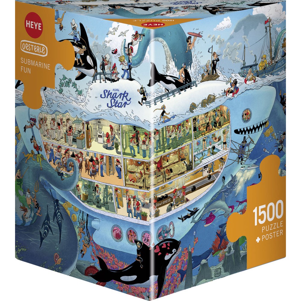 Heye - Triangular Box - Oesterle; Submarine Fun 1500 Piece - Jigsaw Puzzle