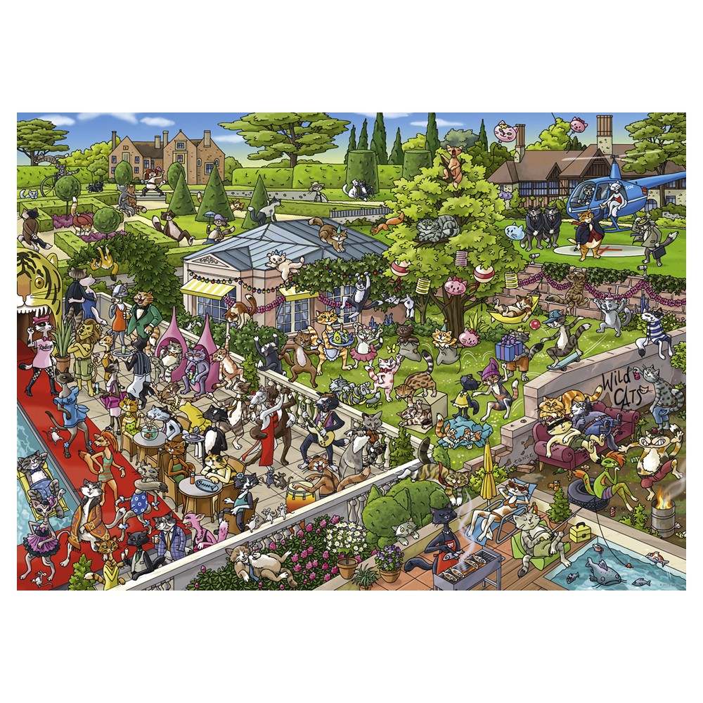 Heye - Triangular Box - Tanck Party Cats 1000 Piece - Jigsaw Puzzle