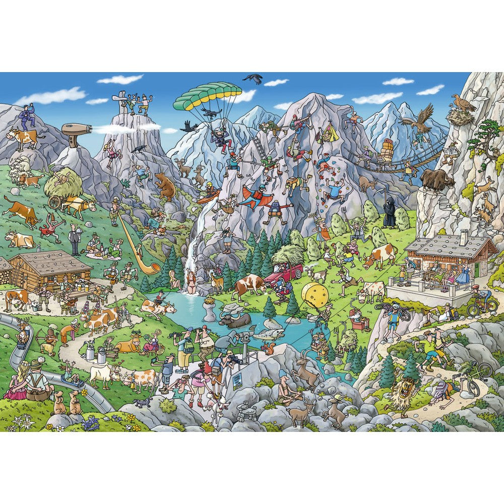 Heye - Triangular Box - Tanck; Alpine Fun 1000 Piece - Jigsaw Puzzle