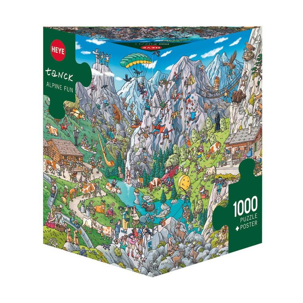 Heye - Triangular Box - Tanck; Alpine Fun 1000 Piece - Jigsaw Puzzle