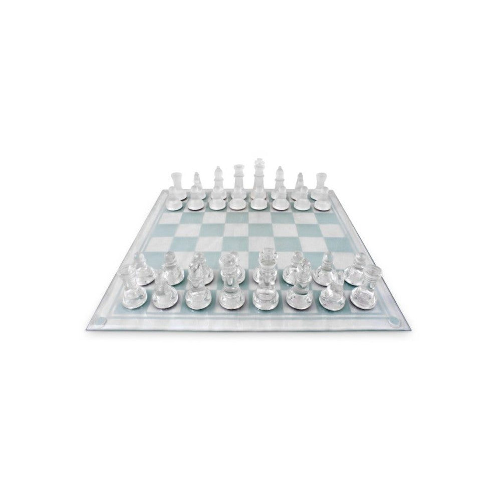 Chess Set; Glass 35x35Cm (Landmark)