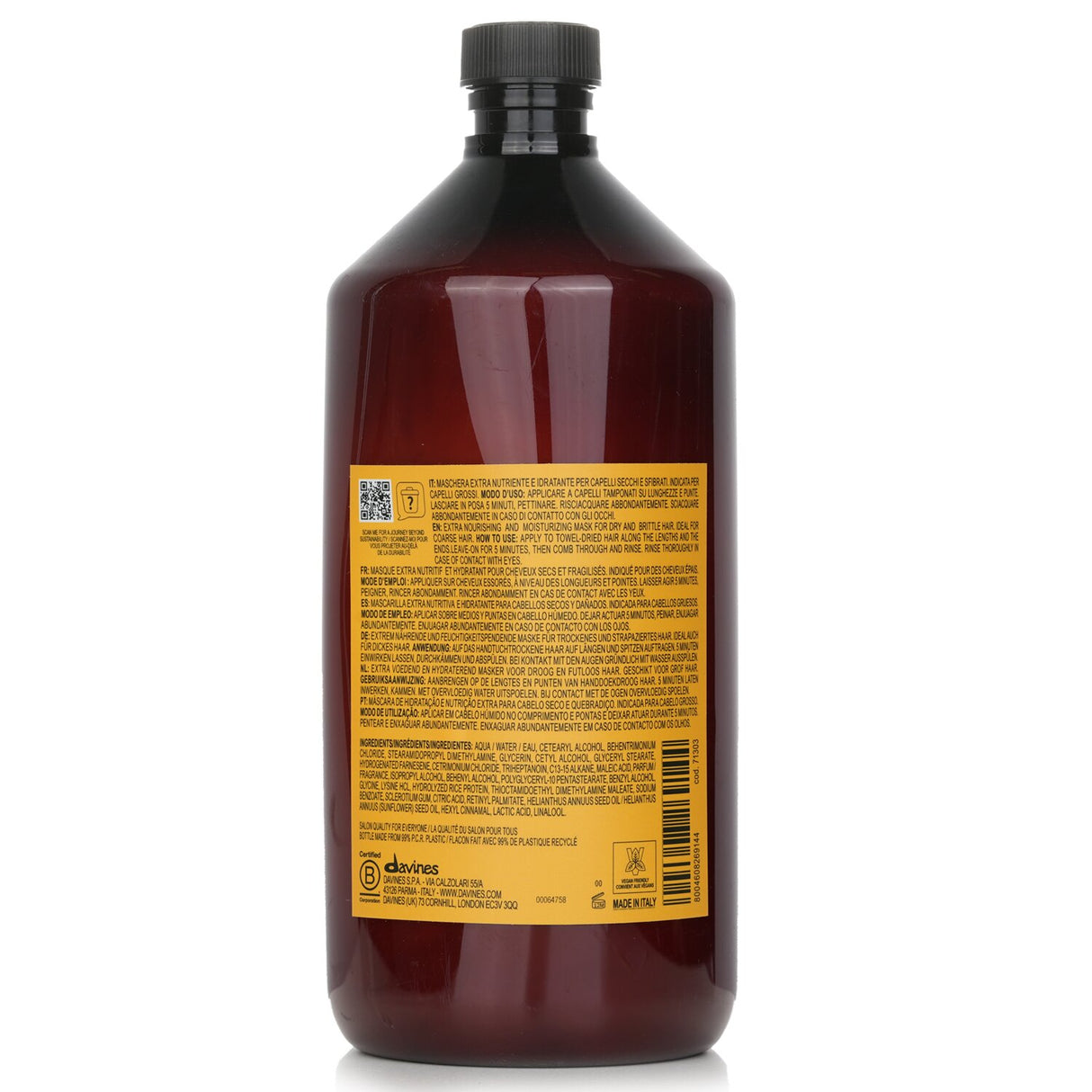 Davines - Naturaltech Nourishing Vegetarian Miracle Mask (For Brittle Hair) - 1