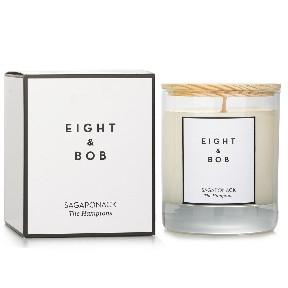 Luxurious Eight & Bob Sagaponack candle in chic packaging, providing a heavenly scent and lasting ambiance for relaxation.