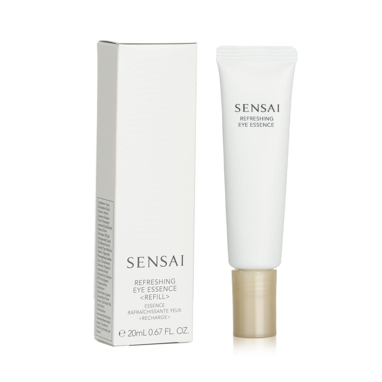 Kanebo Sensai Refreshing Eye Essence refill, 20ml, with silky texture and cooling ball applicator for youthful, radiant eyes.