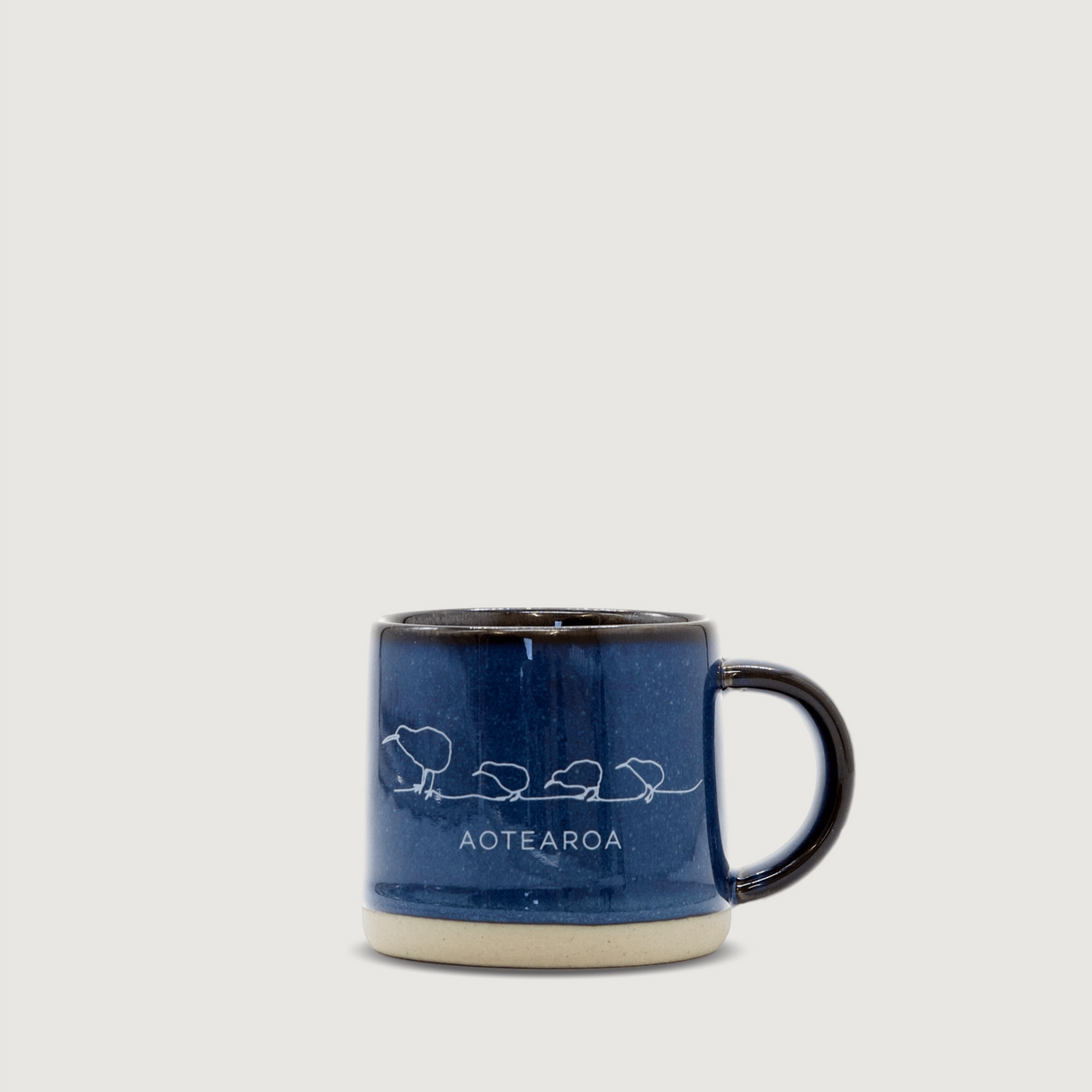 Moana Road - Kiwi Ceramic Espresso Mug - Navy - 2 units