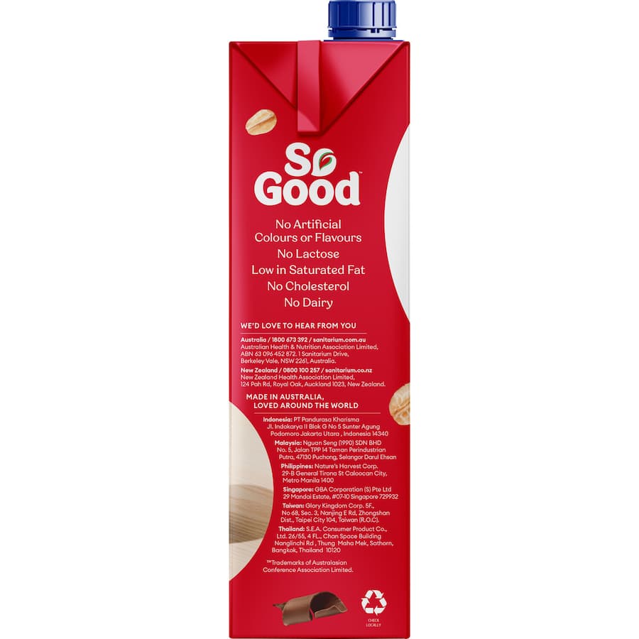 Sanitarium So Good Oat Milk Chocolate Carton 1L