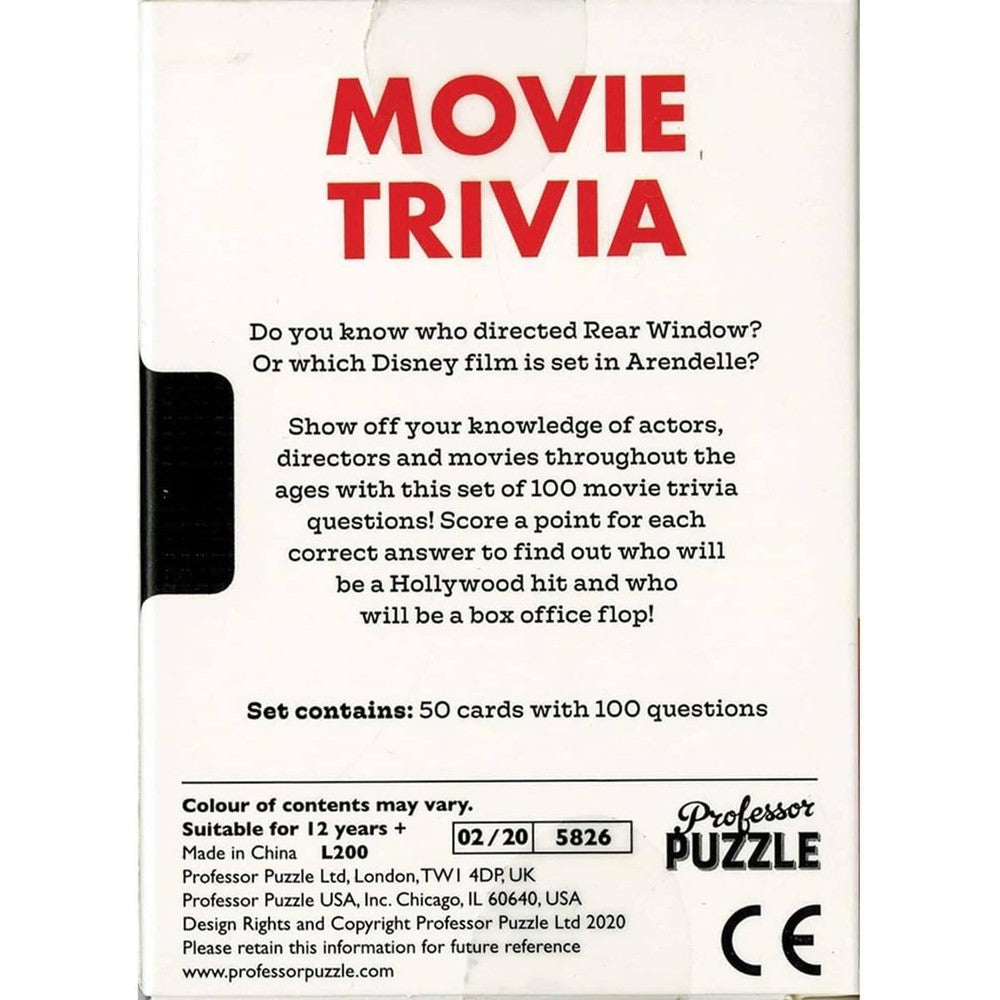 Movie Trivia Mini Trivia Game Card Game