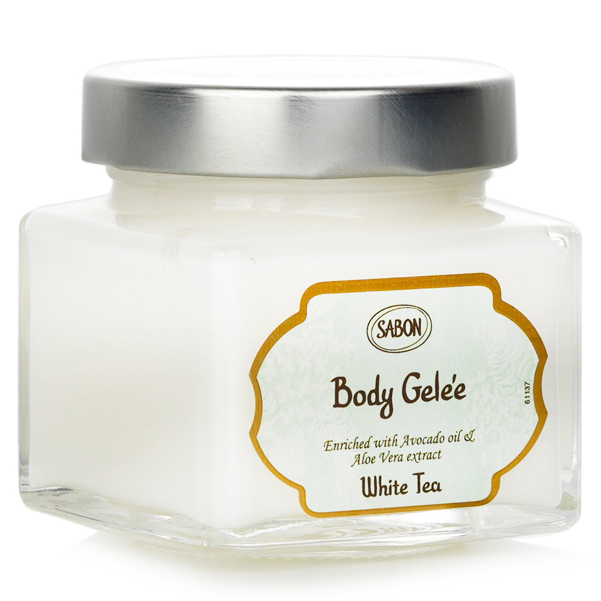 Luxurious Sabon Body Gelee in White Tea offers a light, hydrating gel with avocado oil and aloe for soft, refreshed skin.