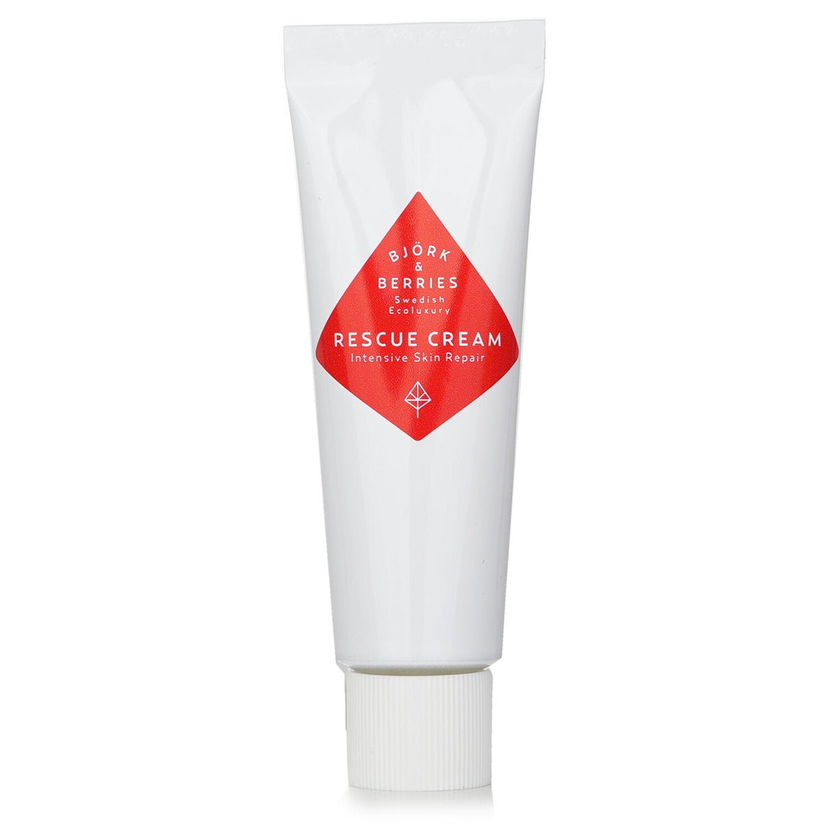 Bjork & Berries Rescue Cream in 30ml jar, a vegan, soothing botanical moisturizer for dry, sensitive skin.