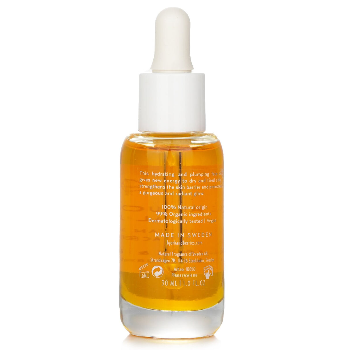Natural face oil with Sea Buckthorn and algae for radiant, hydrated skin; ideal for dry to normal skin types.