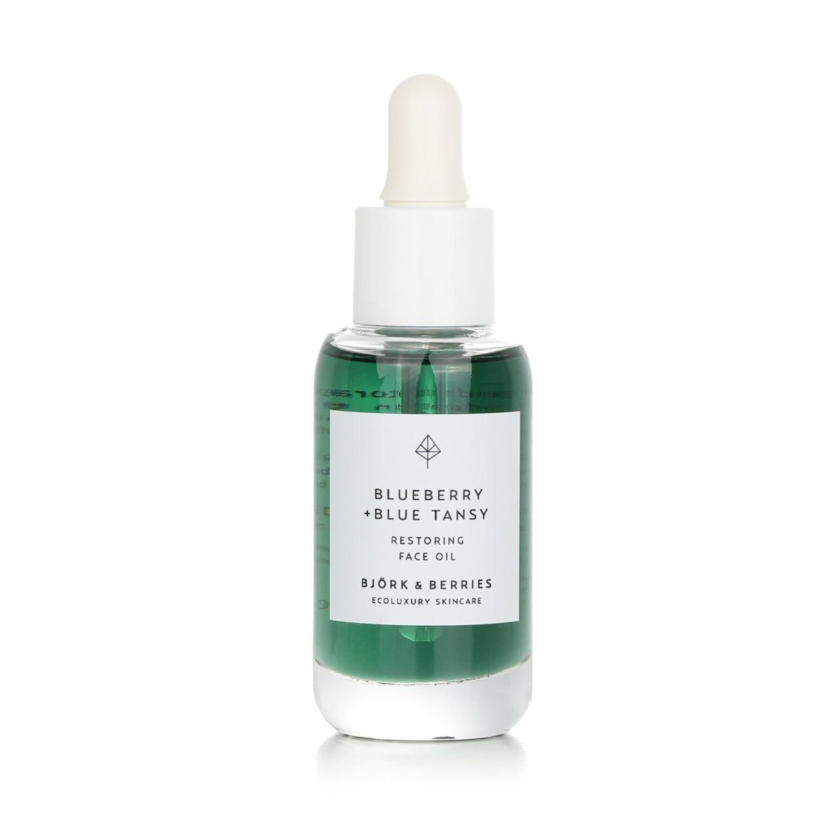 Bjork & Berries Blueberry+ Blue Tansy Face Oil in 30ml bottle, designed for restoring and hydrating normal to sensitive skin.