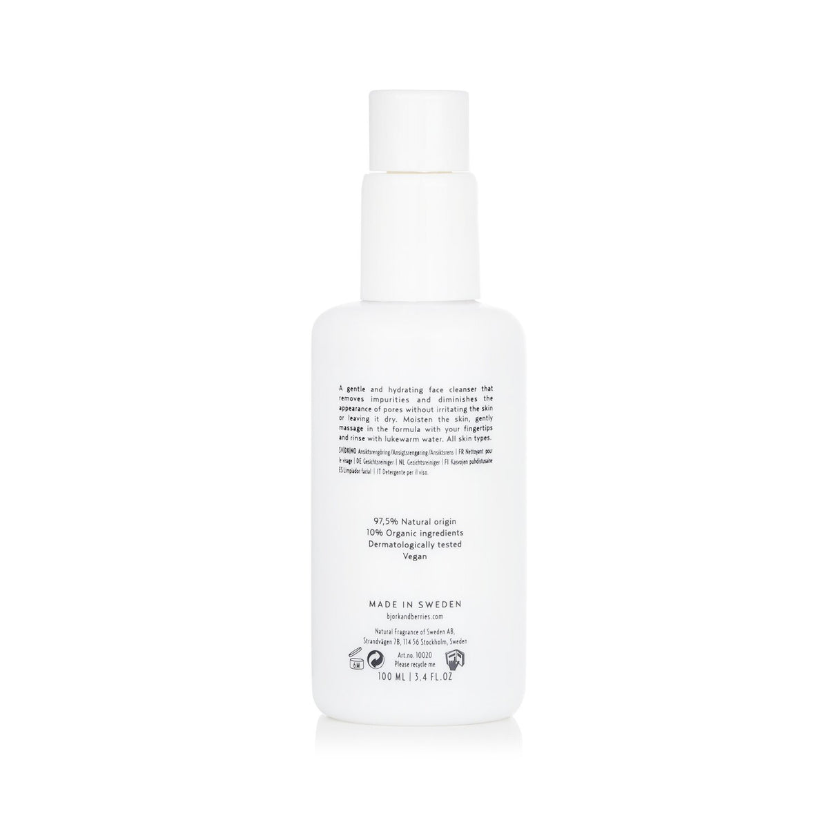 Bjork & Berries Nourishing Cleanser in 100ml, a vegan gel cleanser with 97.5% natural ingredients for radiant, firm skin.