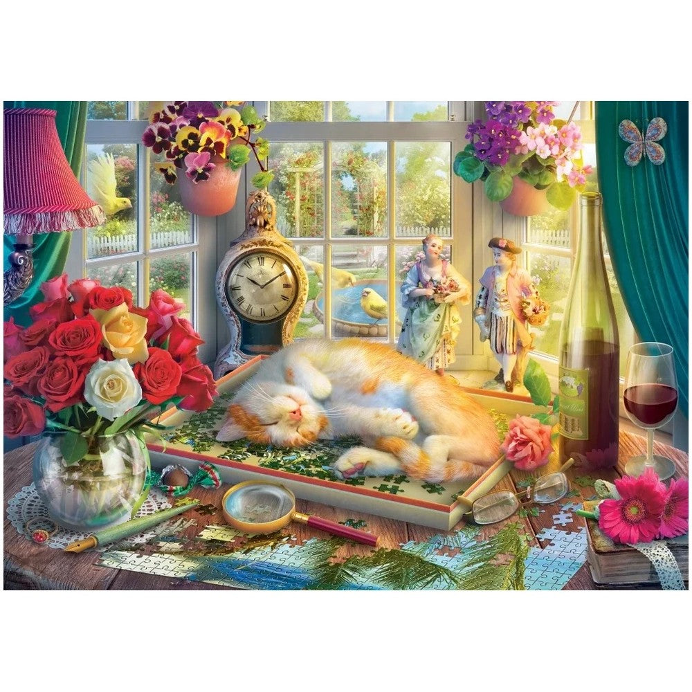 Cat Napping Cat in the Holdson Jigsaw Puzzle
