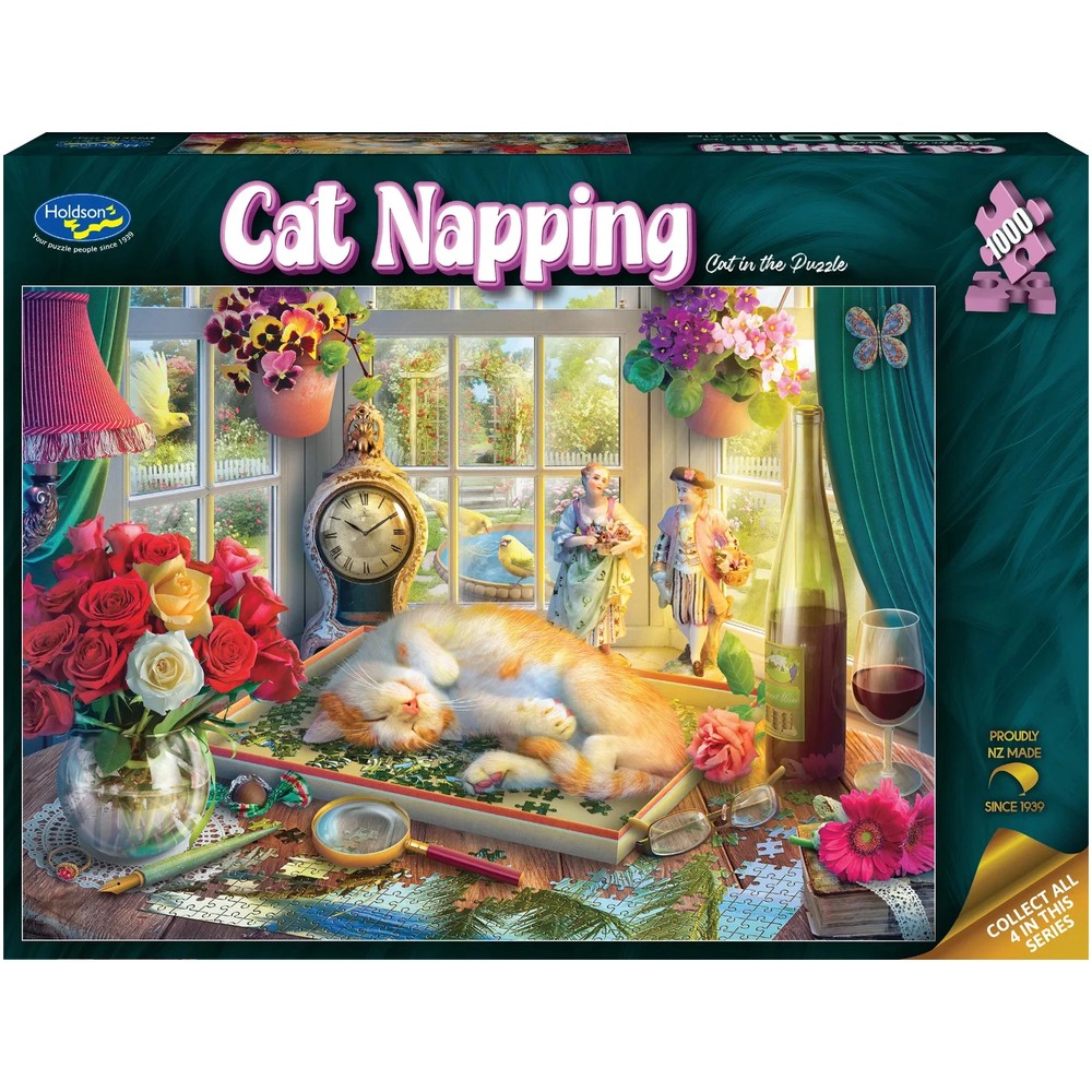 Cat Napping Cat in the Holdson Jigsaw Puzzle