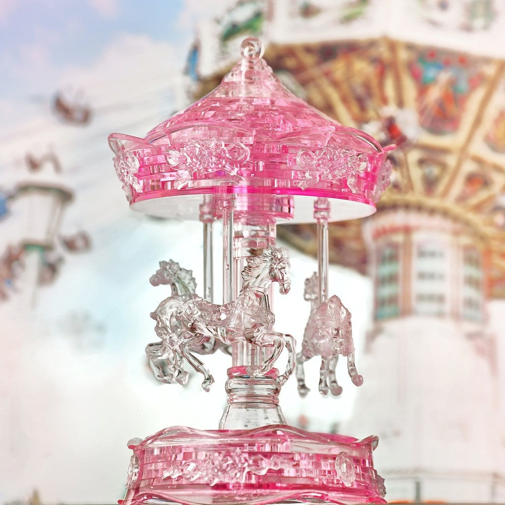 3D Pink Carousel Crystal Puzzl - Jigsaw Puzzle