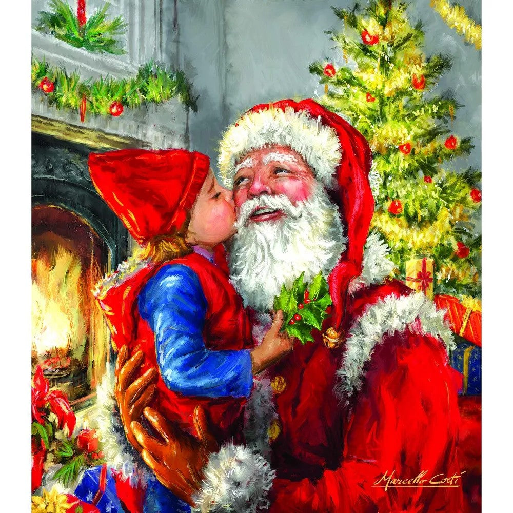Puzzle - Sunsout - Kissing Santa 500Pc