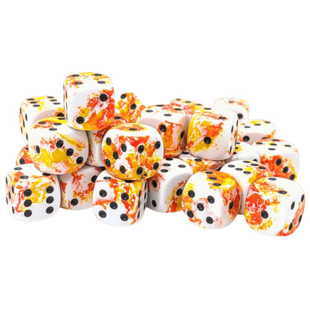 CHX 24803 Brush Sunrise/black 12mm d6 Dice Block (36 dice) - Gaming Accessory