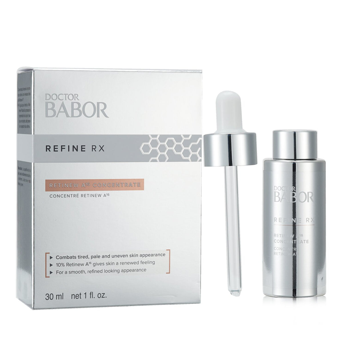 Babor Retinew A16 Concentrate serum in a 30ml bottle for youthful, radiant skin without harsh retinol side effects.