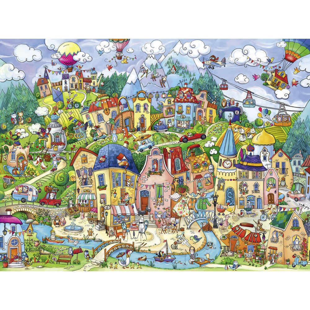 Puzzle - Heye - Triangular Box - Triangular Box - Berman; Happytown 1500pc