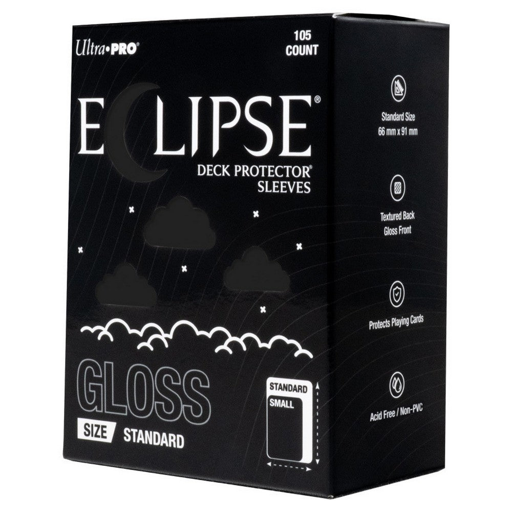 Ultra Pro: UP16700 ECLIPSE Gloss Standard DECK PROTECTOR Sleeves: Jet Black