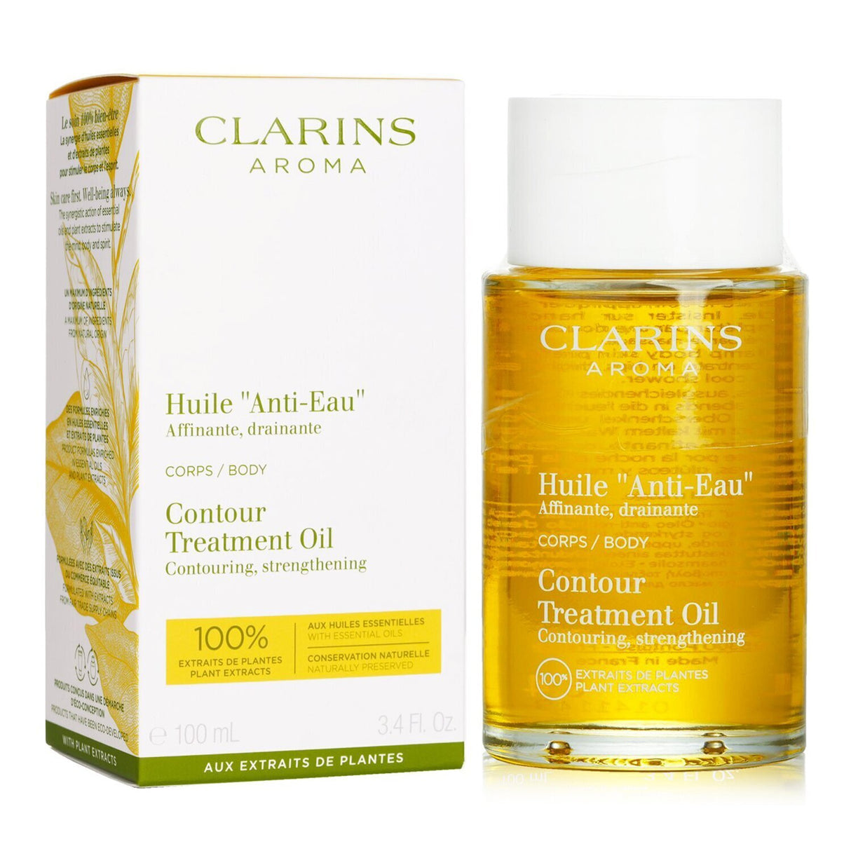 Clarins Body Treatment Oil - Contour rejuvenates tired legs with pure plant extracts, hazelnut oil, and a hydrating formula.