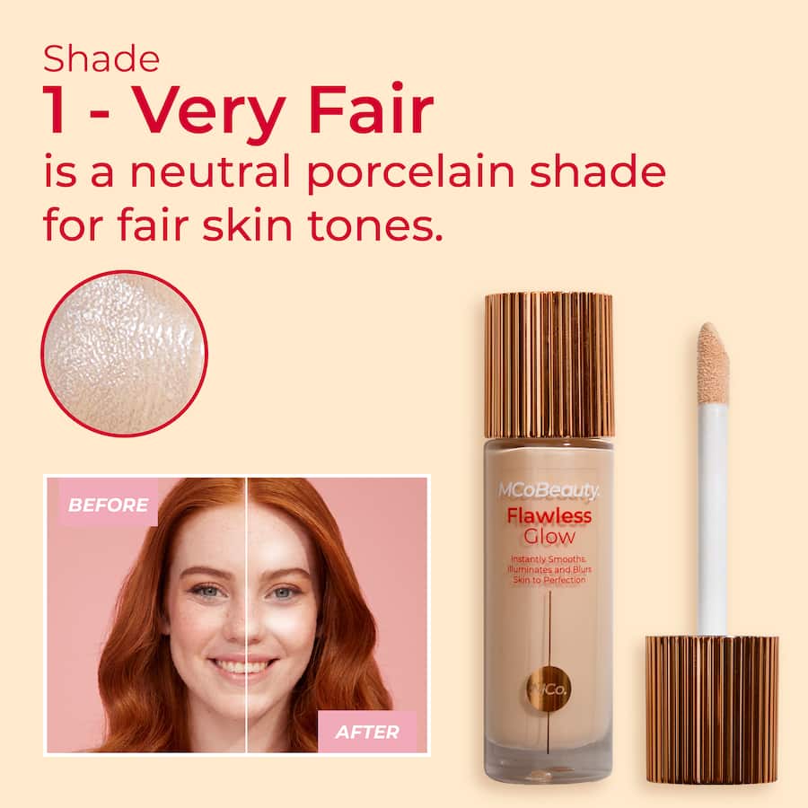 Mcobeauty Flawless Glow Foundation 1 Very Fair 30mL
