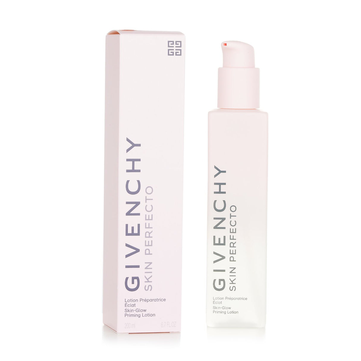 Givenchy Skin Perfecto Skin Glow Priming Lotion in a sleek 200ml bottle, designed for hydration and radiance enhancement.