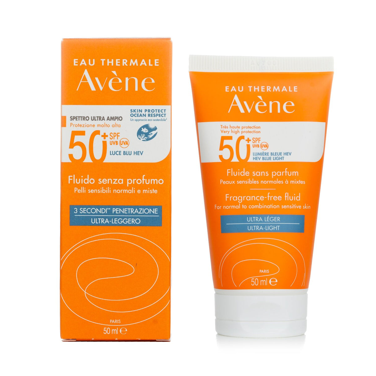 Avene - Very High Protection Fragrance-Free Fluid SPF50+ - For Normal to Combina