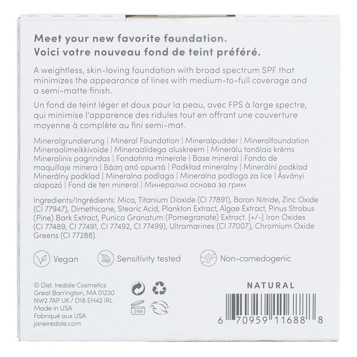 Jane Iredale PurePressed Base Mineral Foundation Refill SPF 20 - Natural 9.9g/0.