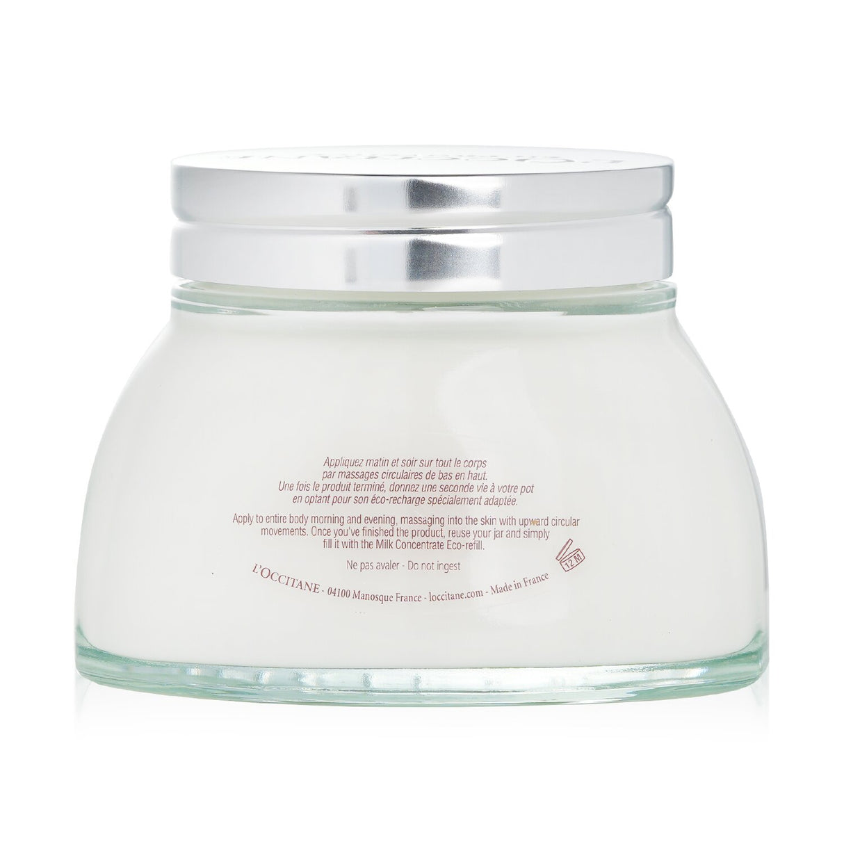 L'Occitane Almond Milk Concentrate 200ml: luxurious body cream for deep nourishment, firming, and enhanced skin elasticity.