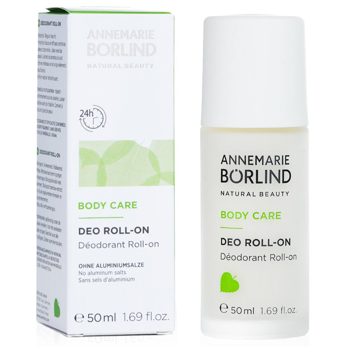 Annemarie Borlind Body Care Deo Roll-On with organic aloe vera and bamboo, providing refreshing, natural odor protection in 50ml.