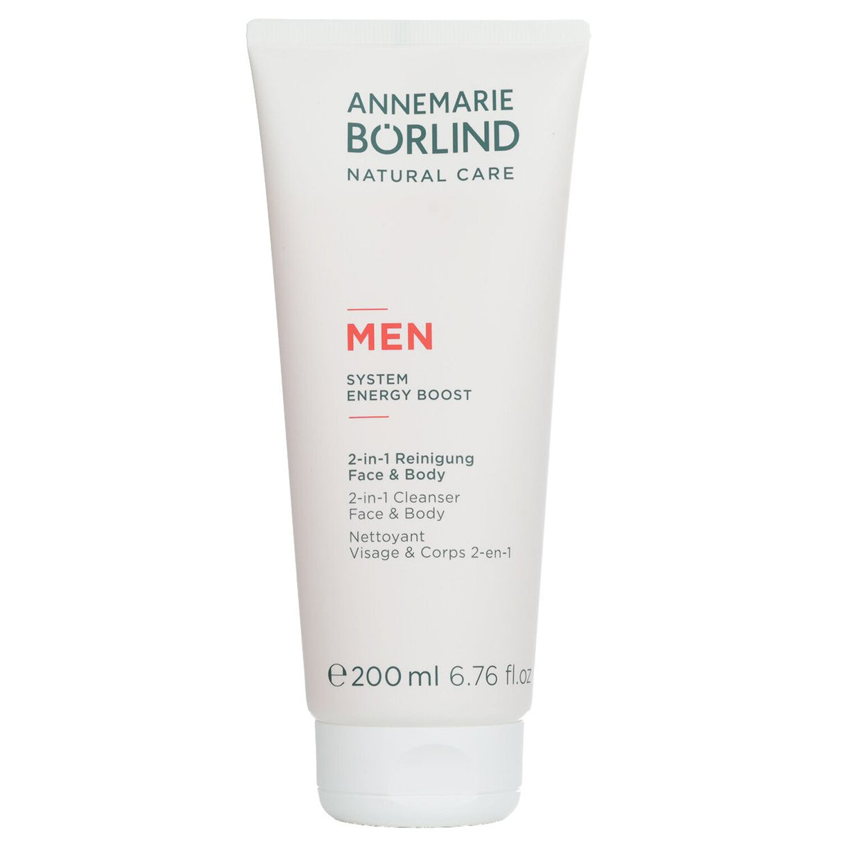 Revitalizing 2-in-1 cleanser for men with juniper berry, gin, and caffeine, ideal for all skin types.