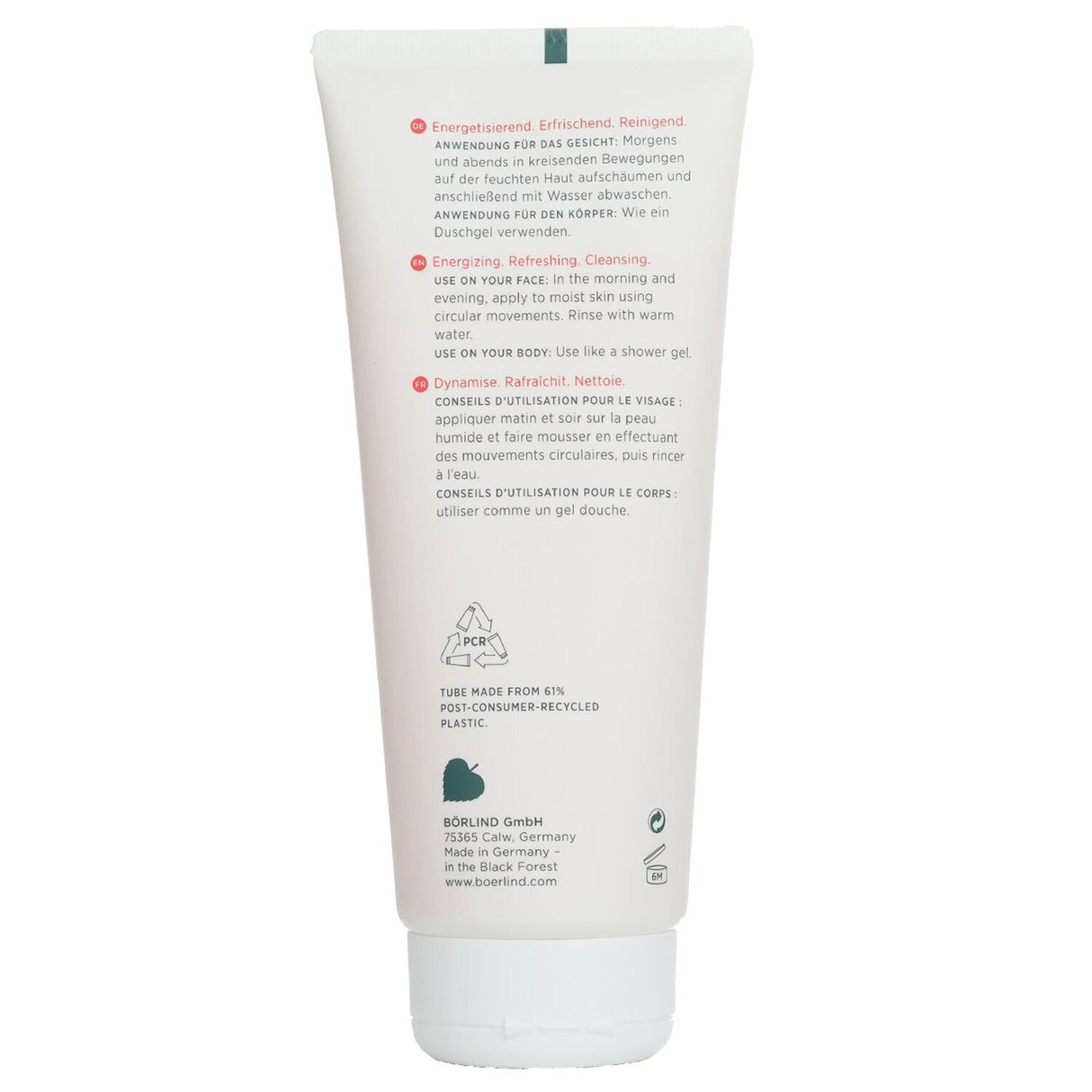 Annemarie Borlind Men System Energy Boost 2-in-1 Cleanser, 200ml, revitalizes skin with organic juniper, gin, and caffeine.