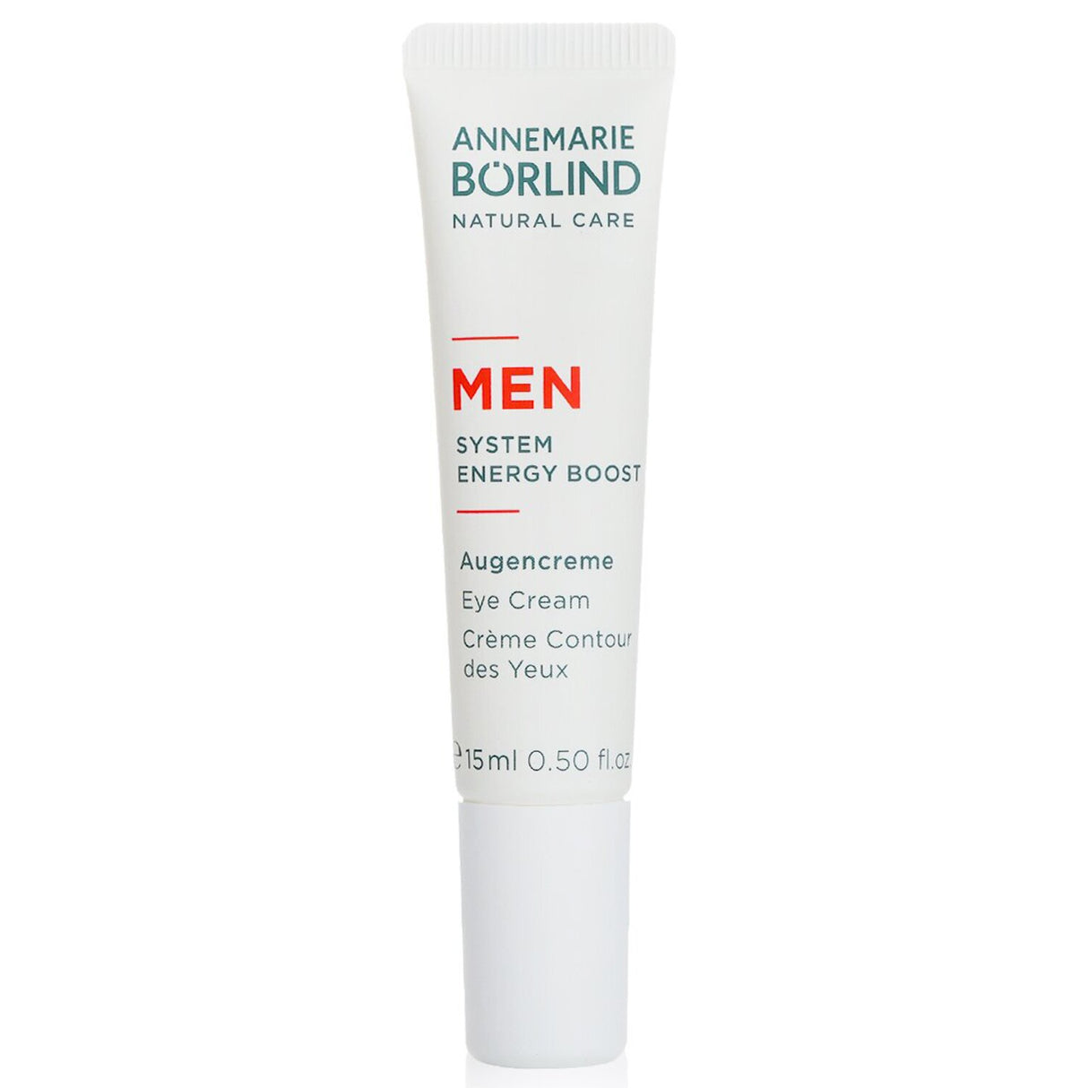 Cooling men's eye cream with taurine and juniper extract to reduce puffiness, firm skin, and refresh the eye area.