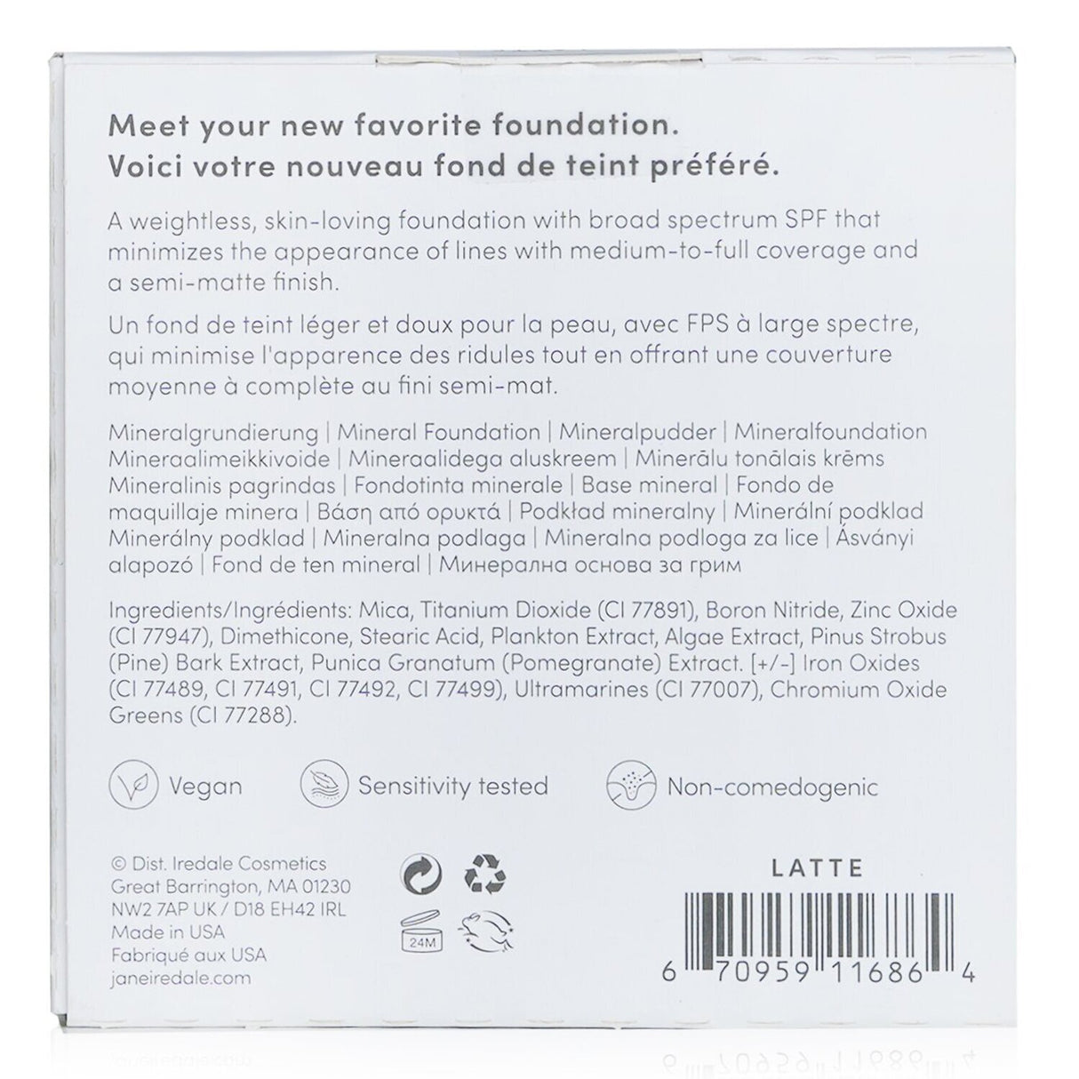 Jane Iredale PurePressed Base Mineral Foundation Refill SPF 20 - Latte 9.9g/0.35