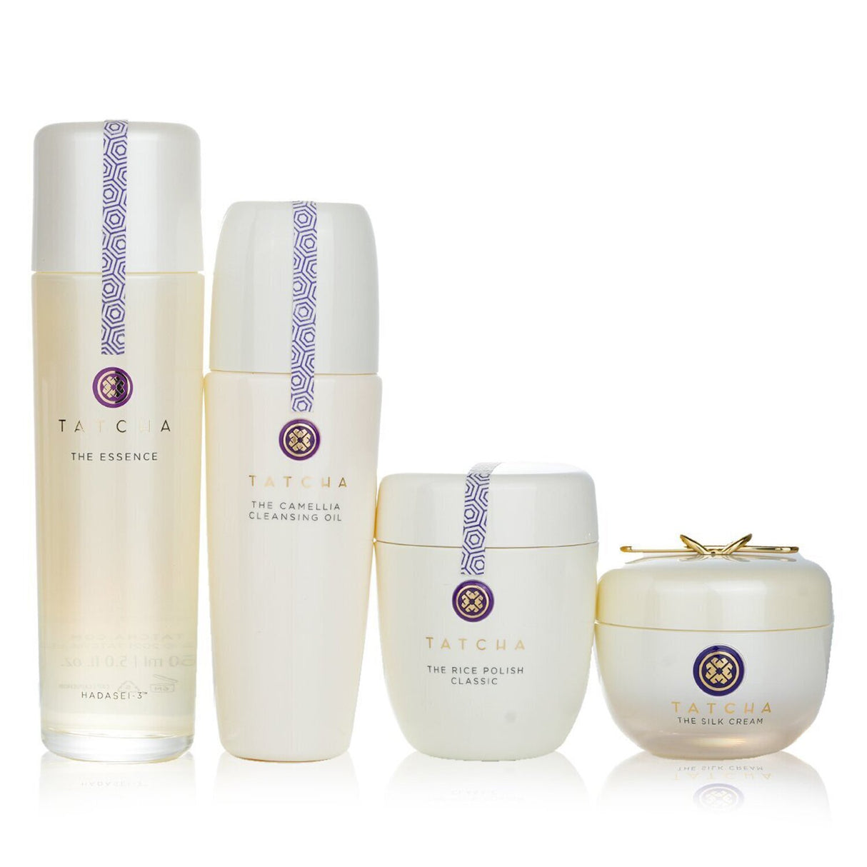 Tatcha Ritual For Firm Skin Set featuring Camellia Cleansing Oil and Essence in 150ml bottles for firmer, radiant skin.