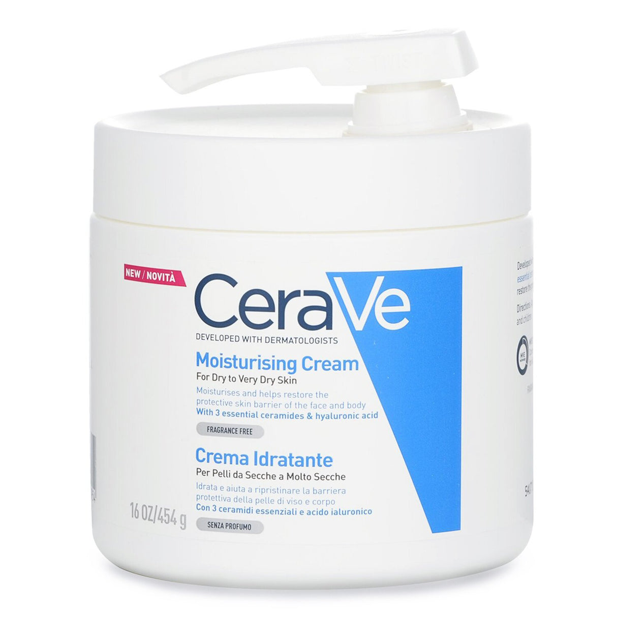 CeraVe - Moisturising Cream For Dry to Very Dry Skin (With Pump) - 454g/16oz