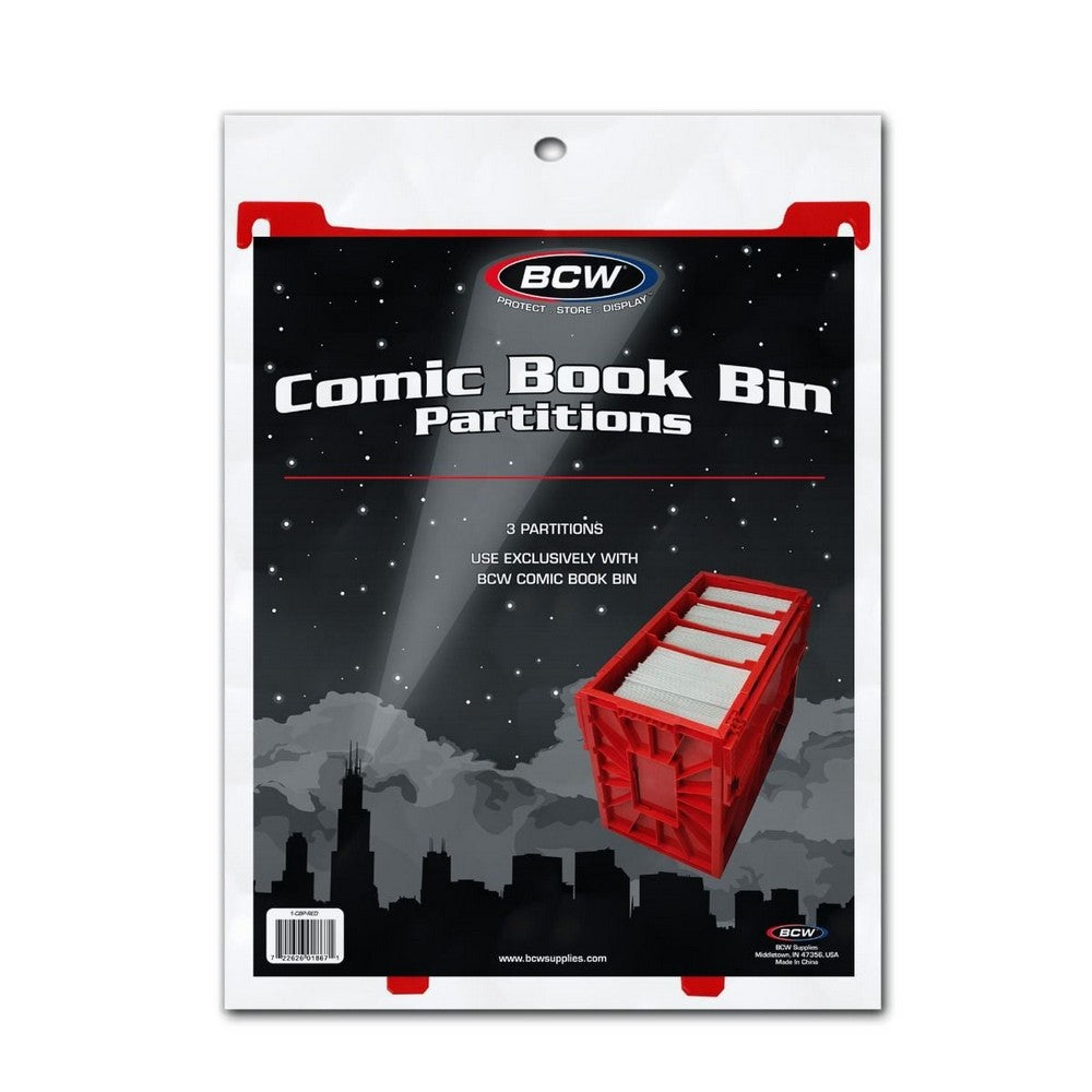 BCW - Comic Bins - Comic Book Bin Partition - Red - Gaming Accessory