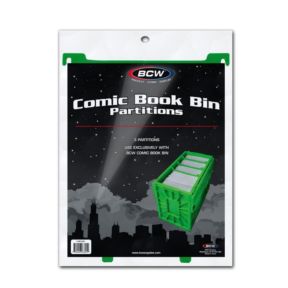 BCW - Comic Bins - Comic Book Bin Partition - Green - Gaming Accessory