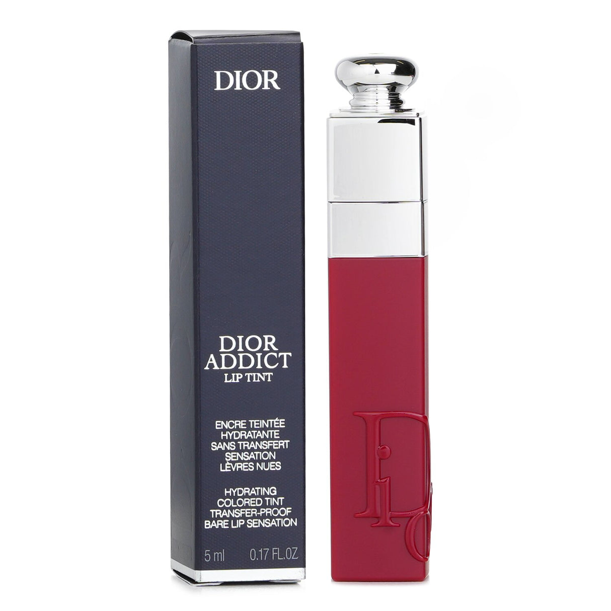 Dior Addict Lip Tint in Natural Berry: luxurious, hydrating, long-lasting color with precise applicator and signature logo.