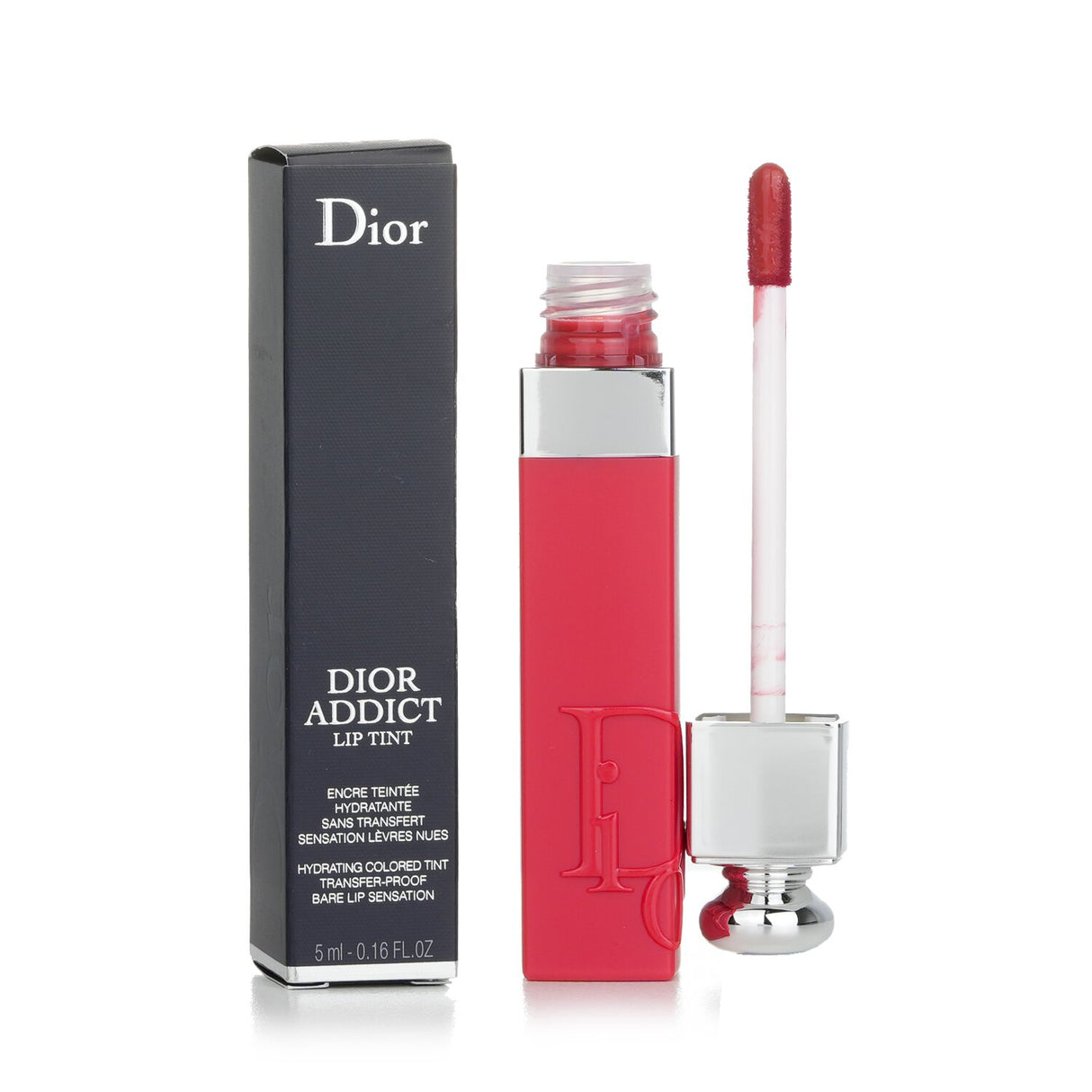 Christian Dior Dior Addict Lip Tint #651 in Natural Rose, a hydrating tint with a semi-matte finish and bold color.