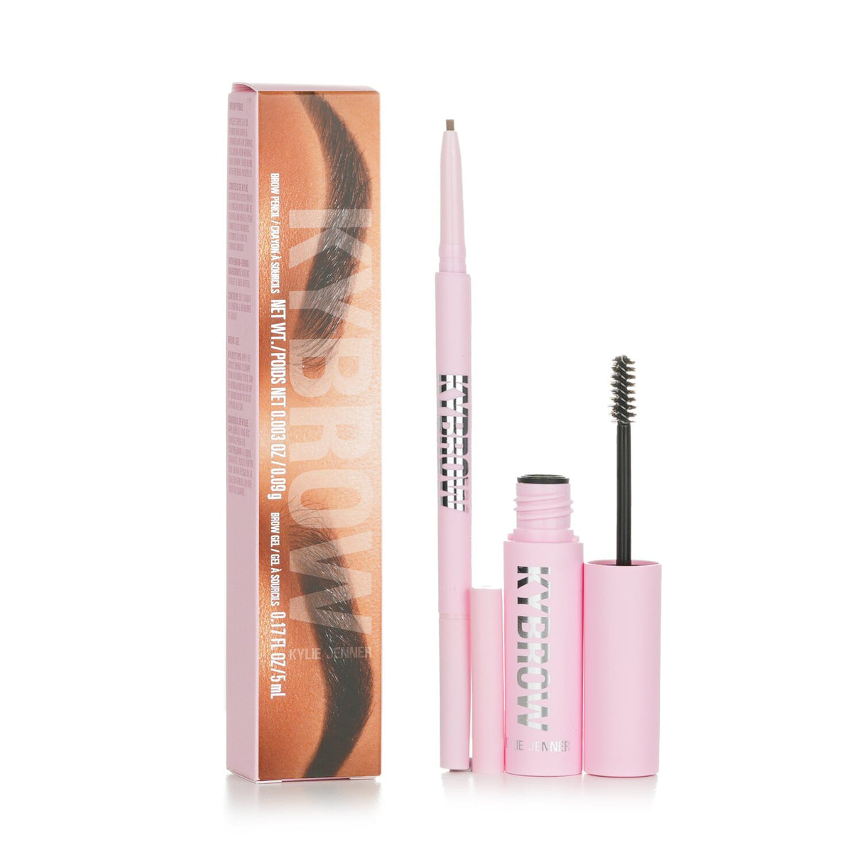 Kylie KyBrow Kit featuring Brow Gel 5ml and Brow Pencil #003 Cool Brown for perfectly defined, natural-looking eyebrows.