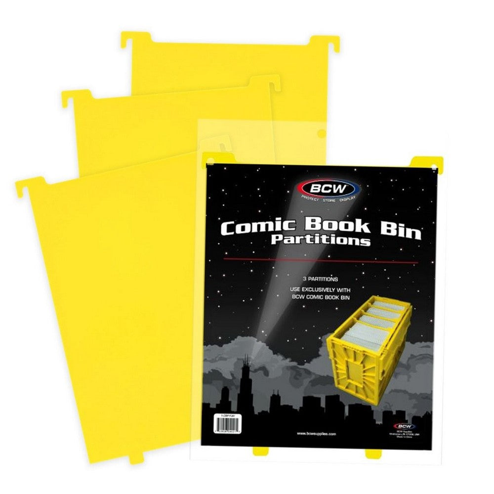 BCW - Comic Bins - Comic Book Bin Partition - Yellow - Gaming Accessory