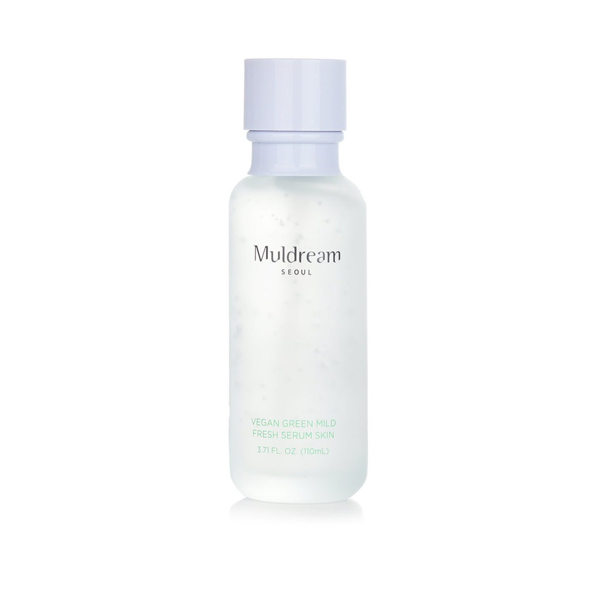 Muldream Vegan Green Mild Fresh Serum Toner in a clear bottle, perfect for oily skin with hydrating and soothing properties.