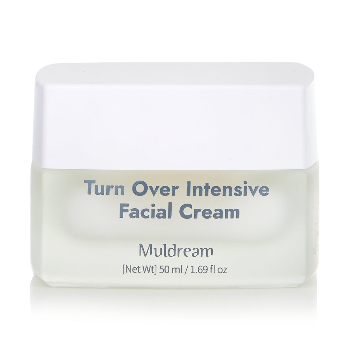 Muldream Turn Over Intensive Facial Cream in 50ml jar, a vegan night cream enhancing skin elasticity and hydration.