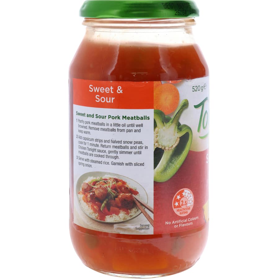 Chicken Tonight Meal Base Cooking Sauce Sweet & Sour Jar 520g