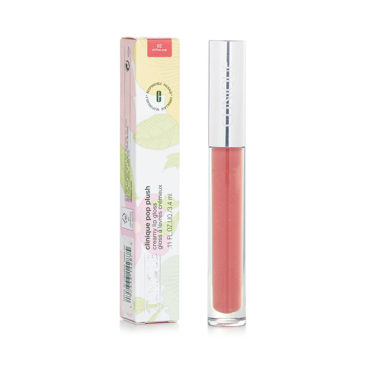 Clinique - Pop Plush Creamy Lip Gloss - # 02 Chiffon Pop - 3.4ml/0.11oz