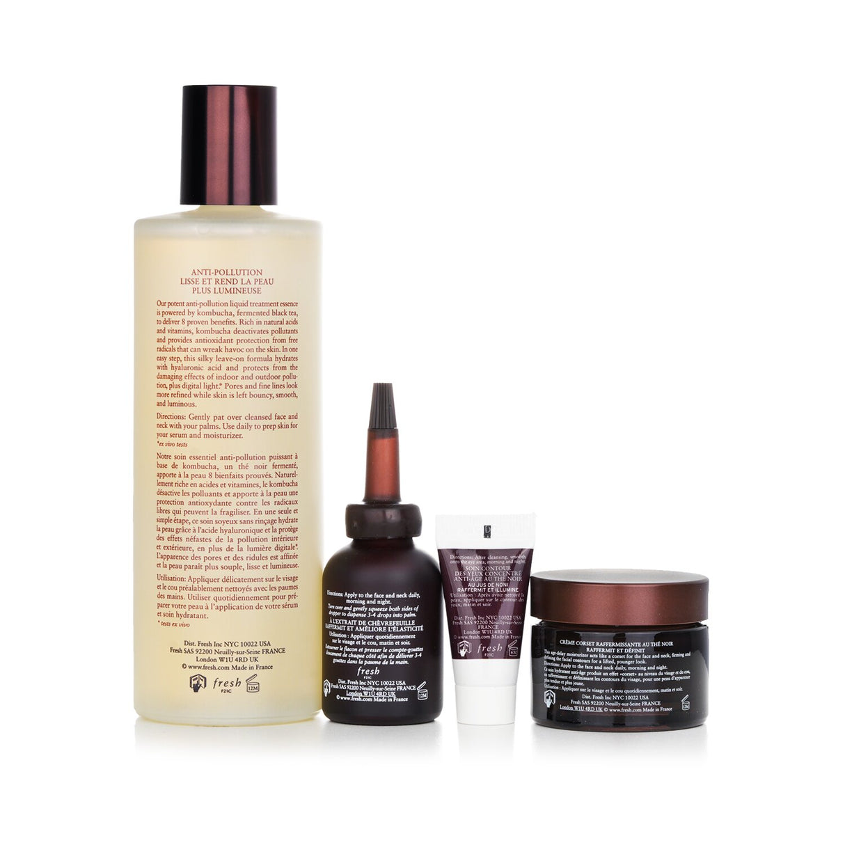 Luxurious Fresh Black Tea Essentials Set with four rejuvenating skincare products for a radiant and youthful complexion.