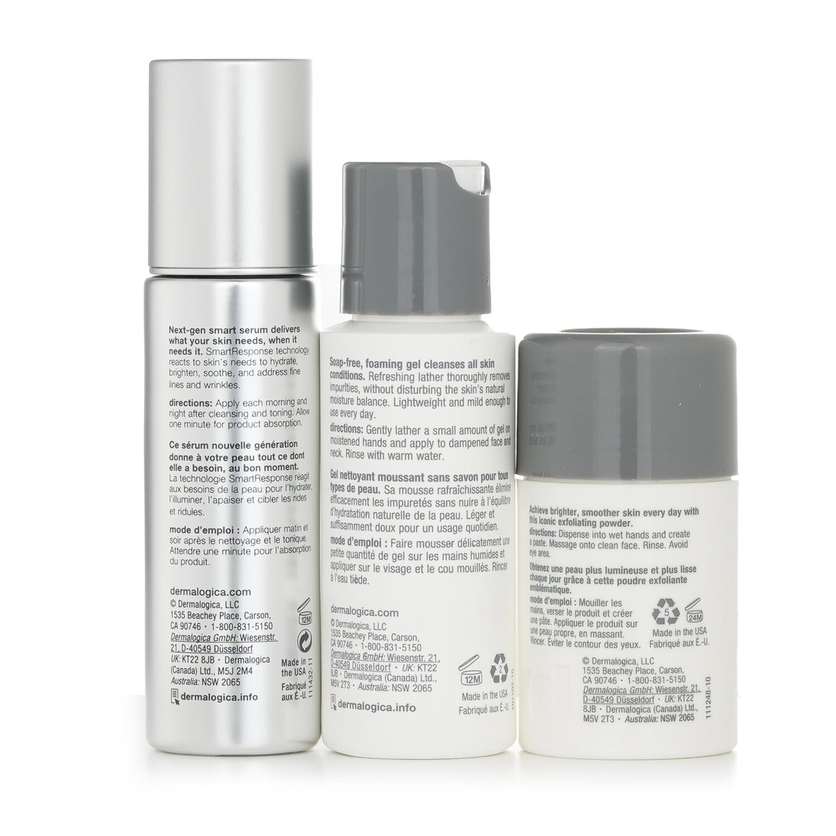 Personalized skincare set with a cleanser, exfoliant, and adaptive serum for all skin types, ideal for personal use or gifting.